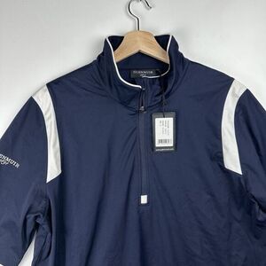 NWT Glenmuir 1891 Shirt Men's M Blue Short Sleeve Pull Over Quarter Zip‎ Golf
